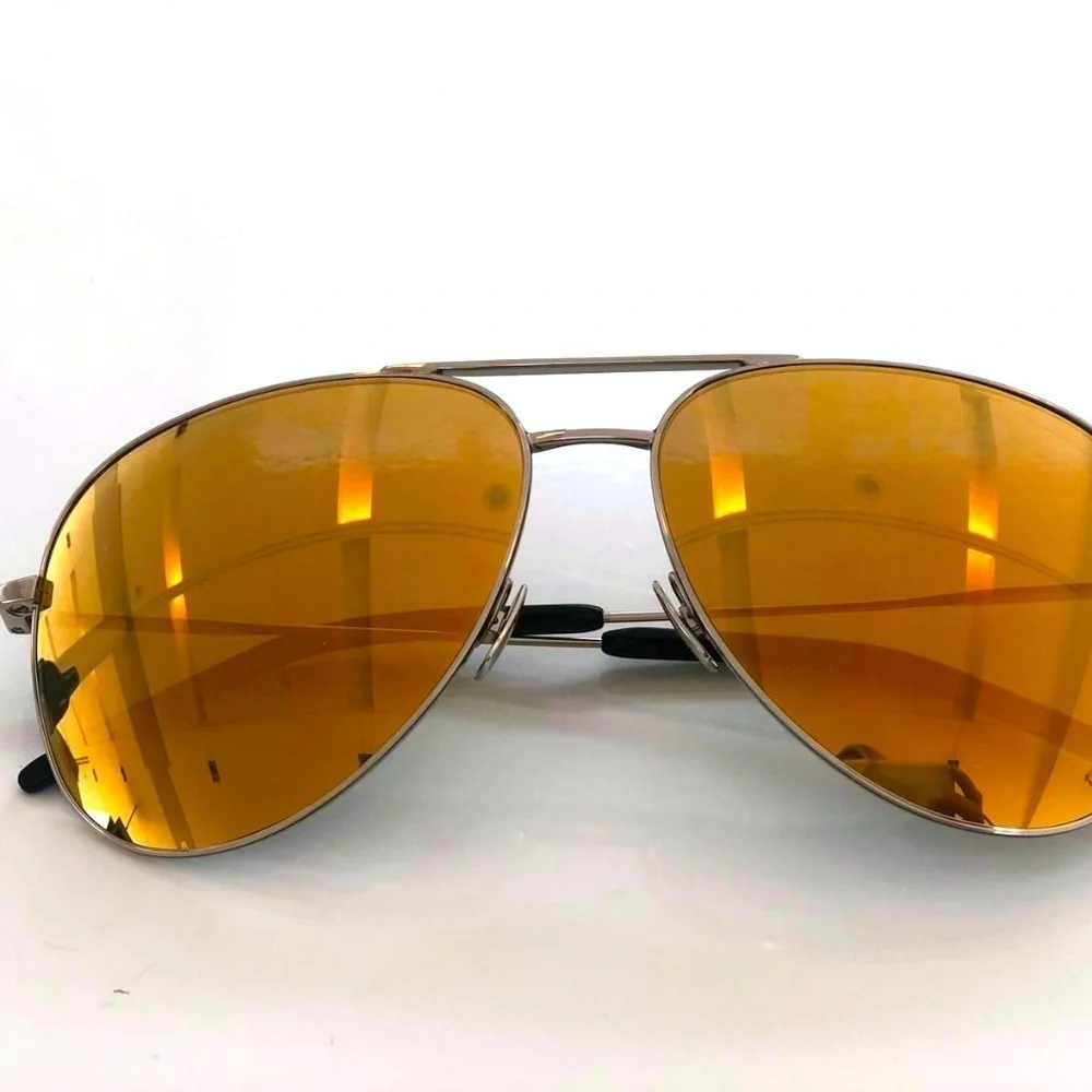 NWT Yves Saint Laurent CLASSIC 11 Silver Aviator 59mm Sunglasses